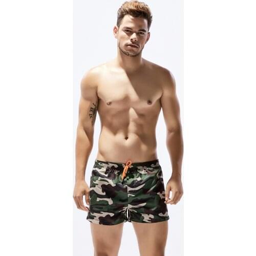 SEOBEAN Mens Camouflage Print Casual Summer Beach Surfboard Holiday Small Boxer Quick Drying Slim Board Shorts Swimwear