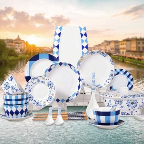 Dear hoomey tableware 28 Mediterranean dishes Jingdezhen creative Korean tableware set