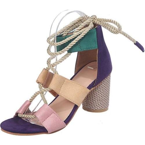 2020 summer new womens shoes explosion models European and American foreign key Amazon AliExpress cross-border sandals high-hee