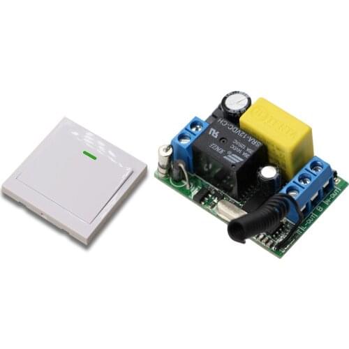 New AC220 V 1CH Wireless Remote Control Switch System Receiver and Wall Panel Remote Transmitter Sticky Remote Smart Home Switch