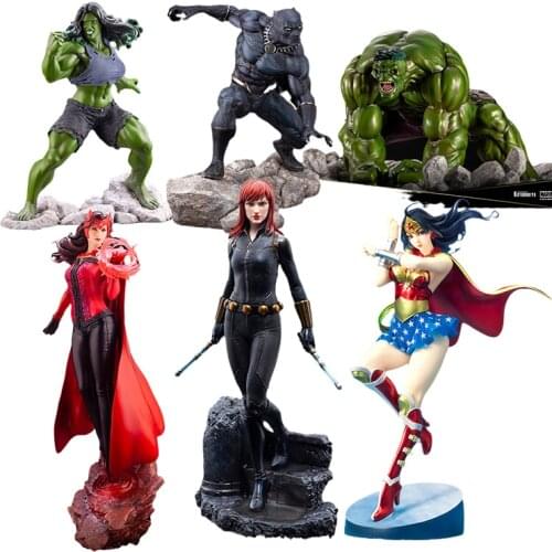 19cm-26cm Kotobukiya Original Marvel MK281 Hulk She-Hulk Wonder Woman Black Panther Scarlet Witch Dark Phoenix Black Widow Figur