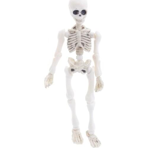 Movable Mr. Bones Skeleton Human Model Skull Full Body Mini Figure Toy Halloween