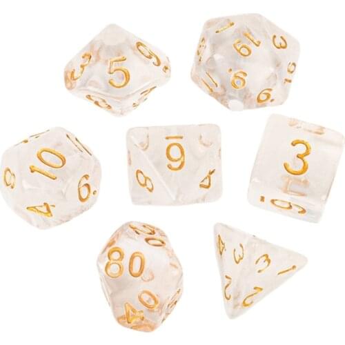 Resin Polyhedral Pearl Pattern Dice MTG Pathfinder Table Top Games for Divination Astrology Ta-rot Cards 448D