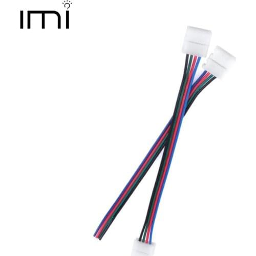 RGB LED Strip Connector 4pin 10mm PCB Cable Free Welding Power Connector 5pcs/lot
