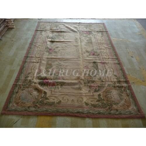 Free shipping 10K 5'x8' needlepoint woolen rugs with flowers design handmade for home decoration