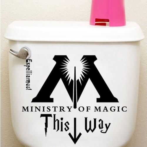 Funny Ministry of Magic Bathroom Wall Sticker Home Decor Toilet Decoration Wall Decals Waterproof Toilet Stickers Free Shipping