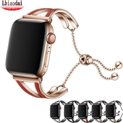 Women strap for Apple watch band 38mm 42mm iWatch 5 band 44mm 40mm Stainless steel bracelet for Apple watch series 3 4 2 42/44