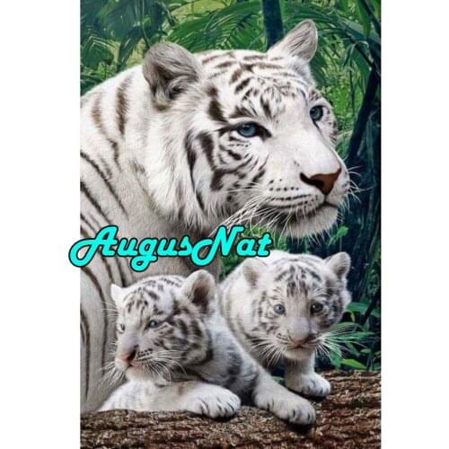 Animals diamond painting white tigers daimond embroidery full drill 5d daimant mosaic painting puzzle picture paint by numbers