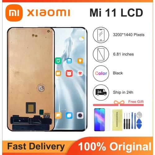100% Original 6.81" LCD Replacement For Xiaomi Mi 11 Display Touch Screen Digitizer Assembly For Xiaomi Mi 11 LCD