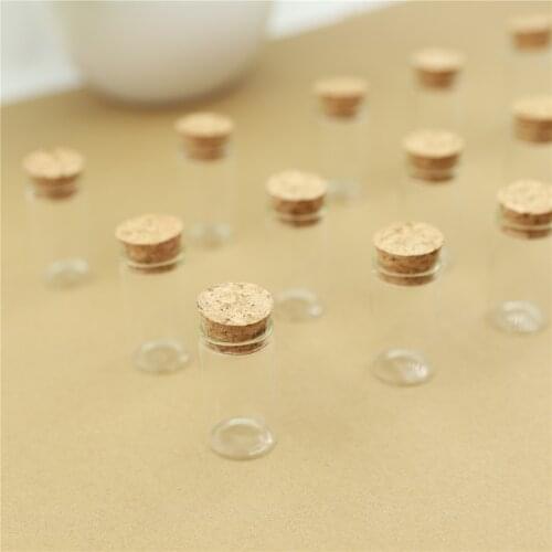 100pcs/lot Mini Glass Bottle 22*40mm 8ml Test Tube Cork Stopper Spice Bottles Container Small DIY Jars Vials Tiny Bottles glass