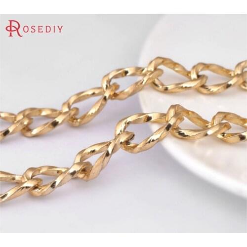 22984)2 meters 17.5*10.5MM Oxidation Gold Color Aluminum Twist Extended Chain Diy Jewelry Findings Accessories Wholesale