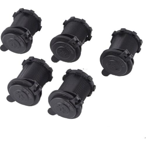 5pcs DIY Waterproof Motorcycle Car Standard Female Cigarette Lighter Socket Plug Power Outlet