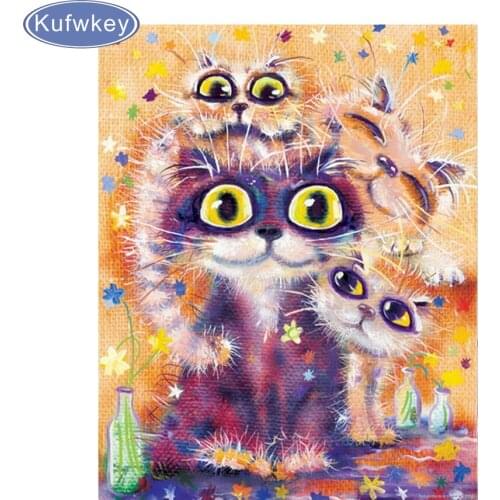 Full Square Drill 5D DIY Diamond Painting Cute Flower Cat 3D Embroidery Cross Stitch Mosaic Rhinestone Decor