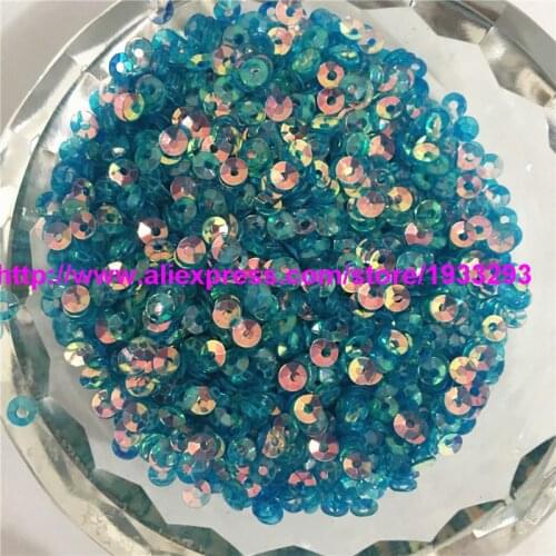 3mm 50gram/lot (15000 pcs) Brilliant Transparent Blue deep cup round loose sequins ,paillettes sewing wedding craft