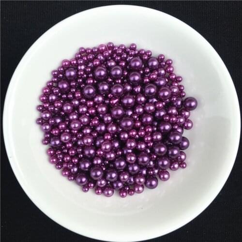 Dark Purple ABS Pearls 2.5/3/4/5/6/8mm Round Acrylic Imitation Pearl Beads for Jewelry Making /Nail Art /Phone Dec 20171020