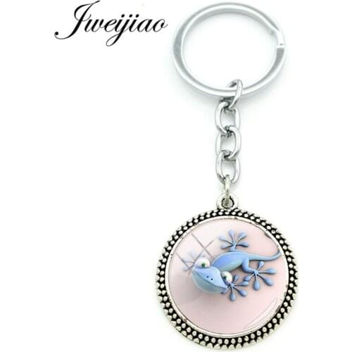JWEIJIAO Lizard Key Chain For Women Handbag Pendant Gecko Keyring Phone Bag Charms Jewelry Custom Gift QF754
