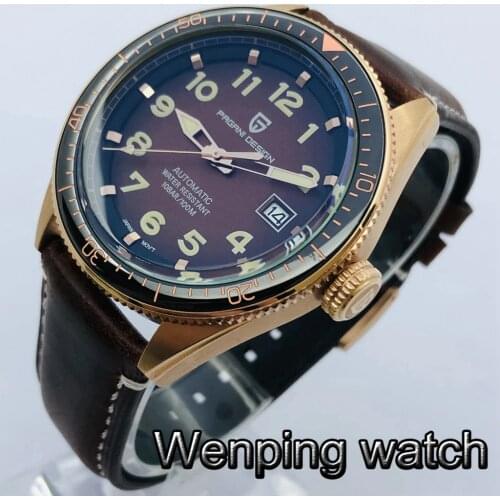 Pagani 44mm Mens Top Luxury Mechanical Watch Rose Gold Case Luminous Waterproof NH35A Automatic Movement Watch