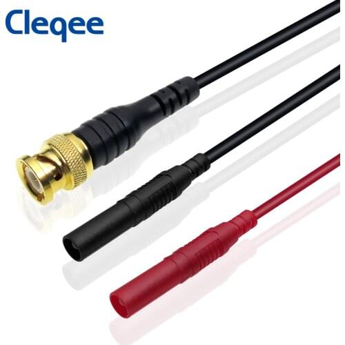 Cleqee P1065 Gold Plated BNC to 4mm Safe Banana Plug Oscilloscope Test Lead BNC Male Plug Cable 120CM 500V 5A