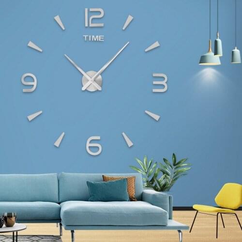 DIY Acrylic Sticker Clock Creative Quartz Watch Wall Clock Modern Design For Living Room Home Decoration