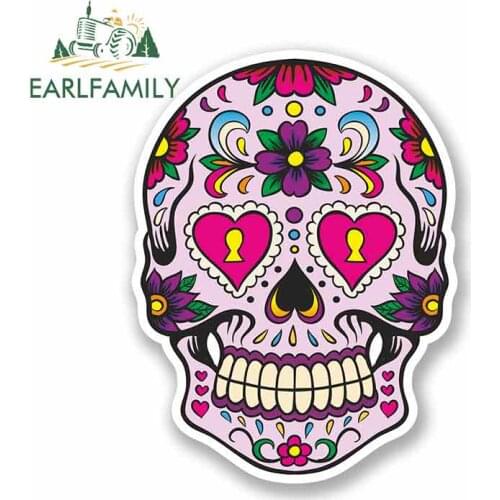 EARLFAMILY 13cm x 13cm for Anime Sugar Skull Car Stickers Vinyl JDM Bumper Trunk Truck Graphics Window Waterproof Decal