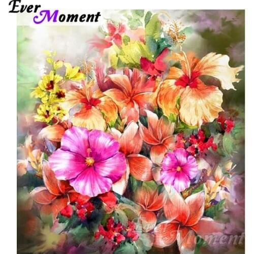 Ever Moment Diamond Painting Colorful Flowers Square Drills Mosaic DIY Cross Stitch Diamond Embroidery Artwork ASF1101