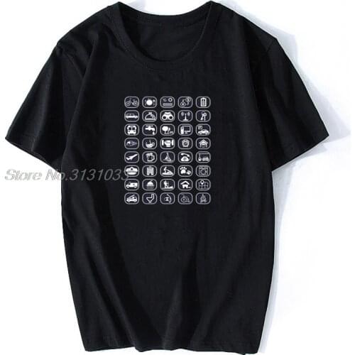 Men T Shirt Travel Icon T-shirt Travel Guide 40 Icons T Shirt 2-rt Women Tshirt Men Fashion Cotton Tshirt Anime Tees Harajuku