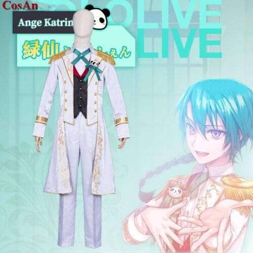 Hot Anime Virtual Youtuber Ryushen/Ange Katrina Cosplay Costume Female Handsome Uniforms Activity Party Role Play Clothing XS-XL