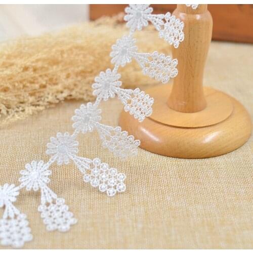 Exquisite Silk-Milk Water-soulble Embroidered Lace Trimming Decoration for Clothes DIY Earring Lace Trim Necklace 5Yds/lot
