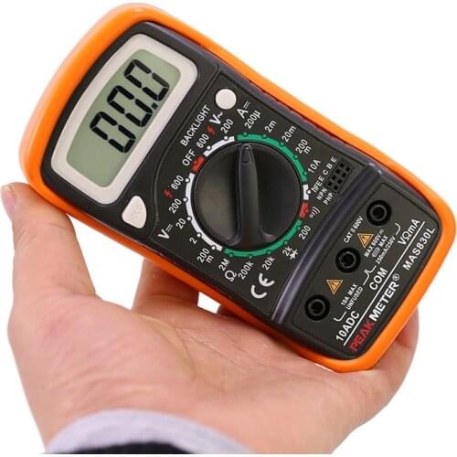 MAS830L Pocket Digital Multimeter with Resistance AC / DC Voltage Tester Handheld Multifunction Meter