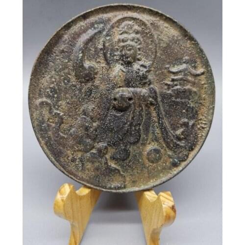 China brass archaize Bronze mirror crafts statue