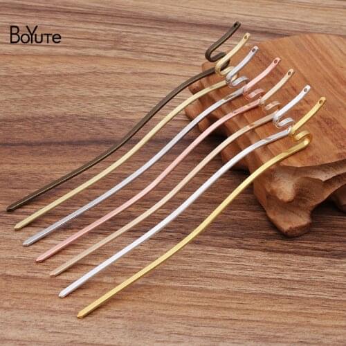 BoYuTe (10 Pieces/Lot) 150*3MM Metal Brass Snake Shape Hair Stick with Hole Handmade Diy Hair Accessories