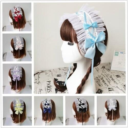 Fashion Sweet Headbands Ordinary Hair Accessories Cute Lace Net Headwear with Fixed Clips for Tea Party Ordinary Wearing