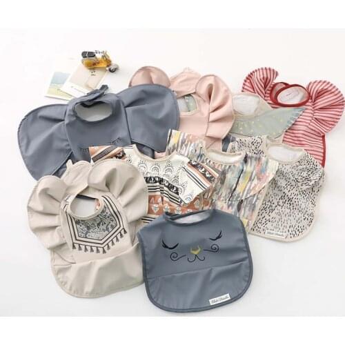 Baby Bib Sleeveless with Pocket Infant Burp Cloths Waterproof Bibs for Children Newborn Drooling Aprons Infant Burp Cloths