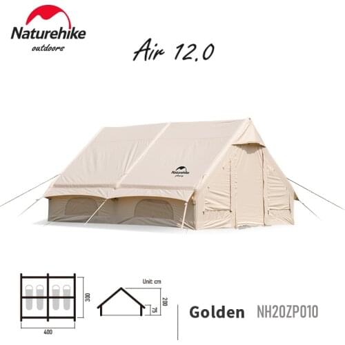 Naturehike Extend-Air12.0 Large Inflatable Tent Outdoor Multi Person Cotton Cloth Family Hut Tent Camping Waterproof Give Pump