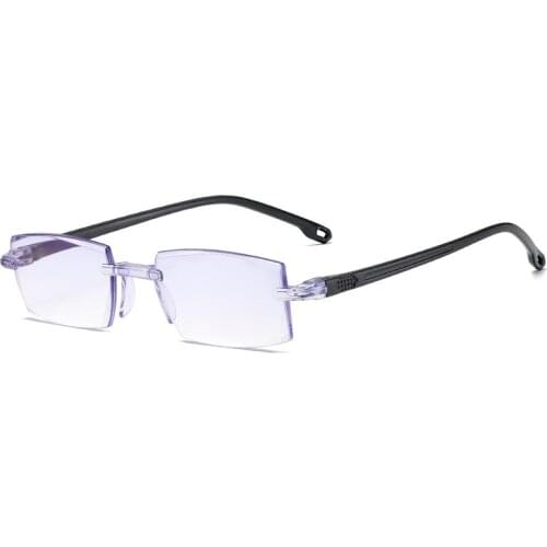 New Anti Blue Light Finished Myopia Glasses Rimless Business Nearsighted Eyeglasses Diopter -1.0 1.5 2.0 2.5 3.0 3.5 4.0