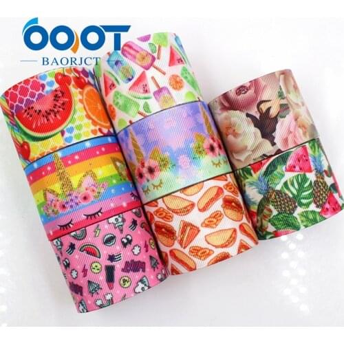 OOOT BAORJCT G-18801-741,38 mm 10 yards Cartoon fruit Ribbons Thermal transfer Printed grosgrain Wedding DIY handmade material