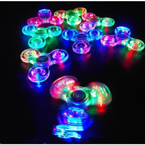 Transparent LED Light Fidget Spinner Hand Top Spinner EDC Spiner Kids Adult Toy