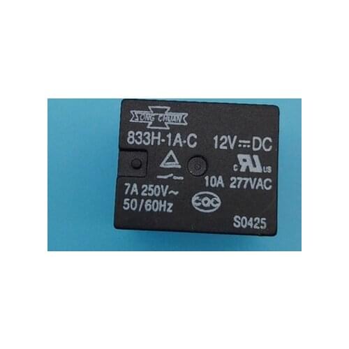 100%Original New 833H-1A-C-12VDC 833H-1A-C-DC12V 833H-1A-C-DC24V 833H-1A-C-24VDC 10A 4PINS 12VDC 24VDC Power Relay