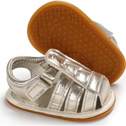 New Summer Baby Boys Breathable Anti-Slip PU Shoes Sandals Toddler Soft Soled 0-18M