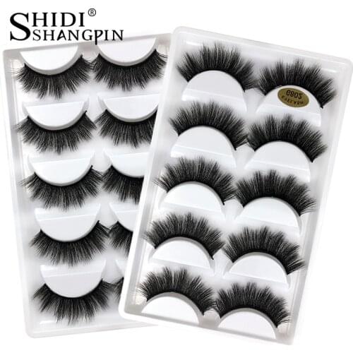 SHIDISHANGPIN Eyelashes False Lashes Mink Lashes 5 Pairs False Eyelashes Natural Fake Eyelashes Make Up maquiagem cilios