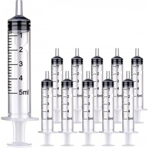 5/10pcs 5mL Plastic Syringe Hydroponics Analyze Measuring Cubs Nutrients Syringe For Injectors Ink Cartridge Pets Cat Feeders