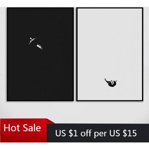 Nordic Abstract Girl Alone Meditation Prints Art Canvas Painting Wall Decor Pictures For Posters Aesthetic Room Decocative