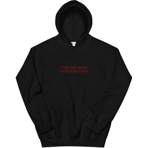 Skuggnas New Arrival Devil Cries Hoodie Grunge Clothing Black Hoodie Aesthetic Hoodies Drop shipping