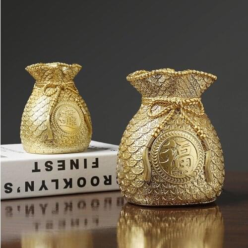 Lucky Bag Model Coin Can Resin Sculpture Ornament Desktop Trinket Handicraft Ornament Festival Gift