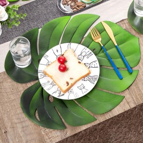 EVA Leaves Plants Oil Water Resistant Non-slip Kitchen Placemat Coaster Insulation Pad Dish Coffee Table Mat Home Decor 51046
