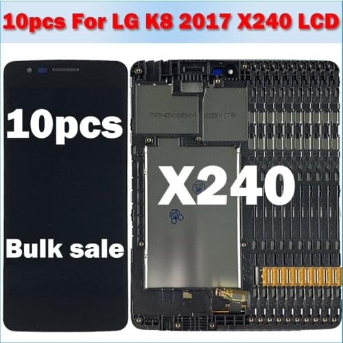 10 piece/lot For LG K8 2017 X240H X240DSF X240 X240K LCD Display Touch Screen Digitizer Assembly With Frame Screen Replacement