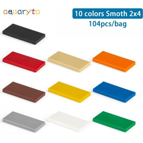 Aquaryta 104pcs Building Blocks Brick Parts Smooth 2x4 87079 Classic Building Block Toys Bulk for Children Compatible with Logo