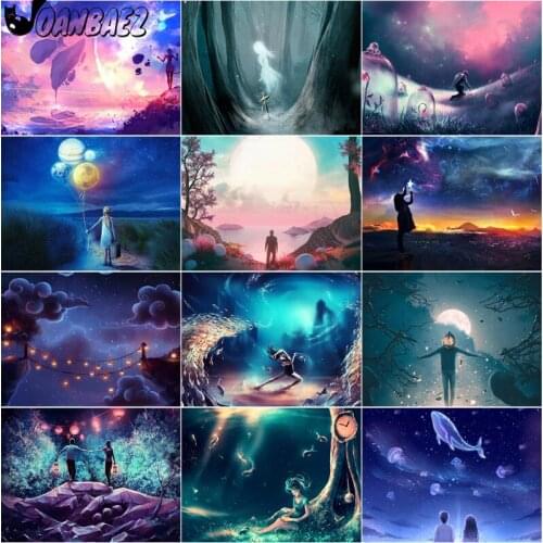 Anime Landscape 5D Diy Diamond Painting Cartoon Cross Stitch Embroidery Mosaic Kit Hand-Inlaid Wall Decoration Design