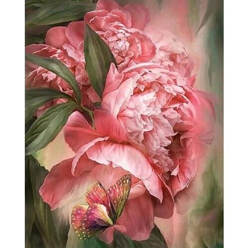 GATYZTORY 5D DIY Diamond Embroidery Flowers Rhinestone Art Diamond Painting Purple Rose Cross Stitch Kit Home Decoration