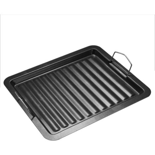 Non-Stick Grill Pan Barbecue Frying Grill Pan Rectangle Outdoor Cookware Korean BBQ Tray Smokeless Barbecue Plate Accessorie
